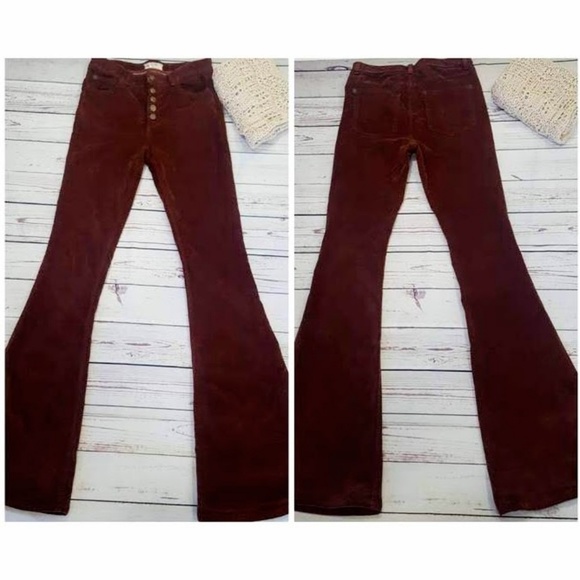Free People Pants - Free People Jolene Flared Corduroy Tobacco (w28)